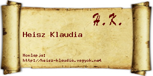 Heisz Klaudia névjegykártya